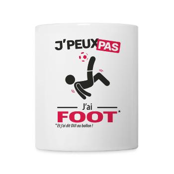 J'peux pas, j'ai foot - Mug blanc - blanc - Devant