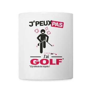 J'peux pas, j'ai golf - Mug blanc - blanc - Devant