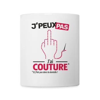 J'peux pas, j'ai couture - Mug blanc - blanc - Devant