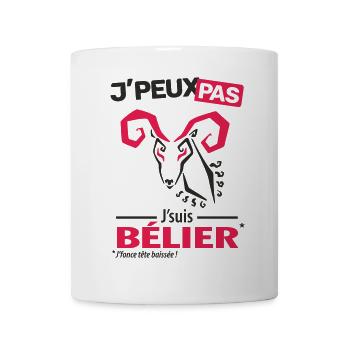 J'peux pas, j'suis bélier - Mug blanc - blanc - Devant
