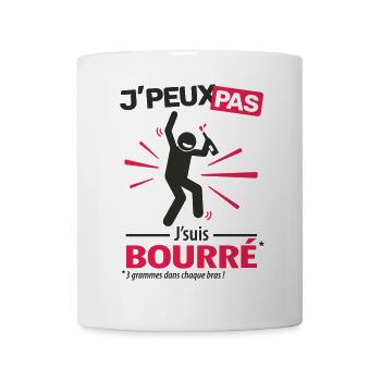 J'peux pas, j'suis bourré (homme) - Mug blanc - blanc - Devant