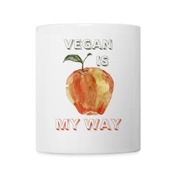 Vegan Is My Way Aquarell Apfel - Tasse - Weiß - Vorne