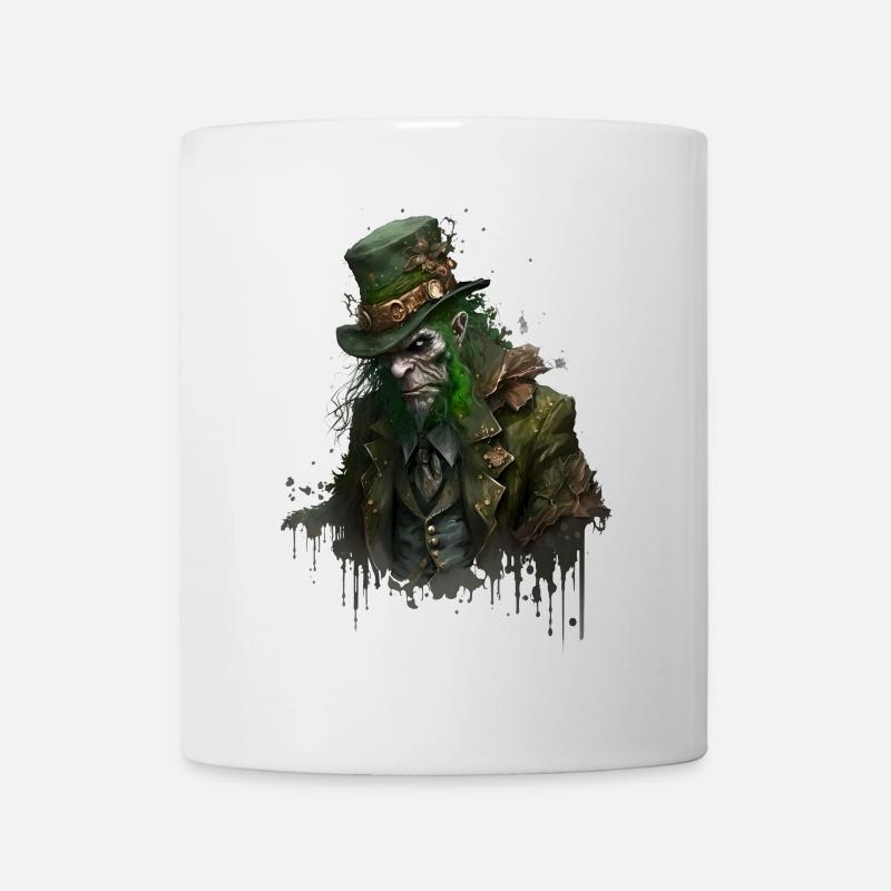 Zombie Leprechaun avec chapeau haut de forme - Mug blanc - blanc