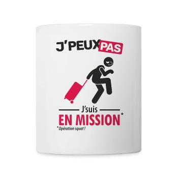 J'peux pas, j'suis en mission homme - Mug blanc - blanc - Devant