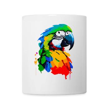 Oil painting of a colorful parrot - Mug - white - Front