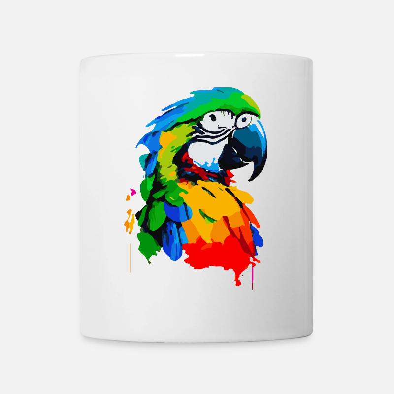 Peinture à l’huile d’un perroquet coloré - Mug blanc - blanc