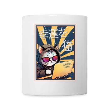 Naughty Neko Cat Hacker Purrfect Good Luck Japan - Mug - white - Front
