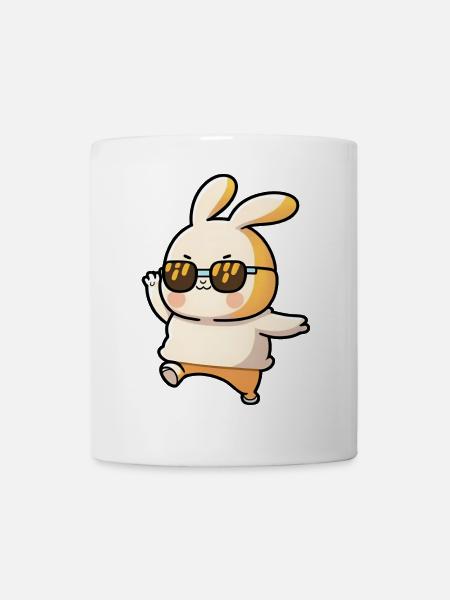 Easter Bunny - Dancing Bunny with Retro Sunglasses - Mug - white