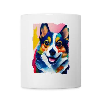 Porträt des Hunde-Corgis - Tasse - Weiß - Vorne