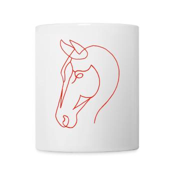 Skizze des roten Pferdes - Tasse - Weiß - Vorne