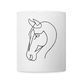 Esquisse du cheval noir - Mug blanc - blanc - Devant