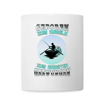 Zum Angeln geboren - Angler Geschenk - Fischer - Tasse - Weiß - Vorne