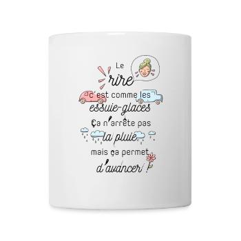 Le rire c'est comme les essuie-glaces - Mug blanc - blanc - Devant
