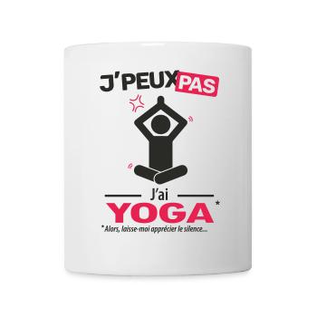 J'peux pas, j'ai yoga (homme) - Mug blanc - blanc - Devant
