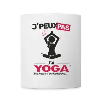 J'peux pas, j'ai yoga (femme) - Mug blanc - blanc - Devant