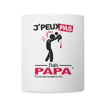 J'peux pas, j'suis papa (couche) - Mug blanc - blanc - Devant