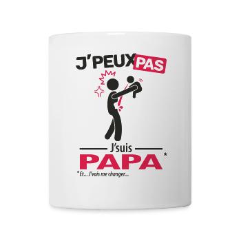 J'peux pas, j'suis papa (vomi) - Mug blanc - blanc - Devant