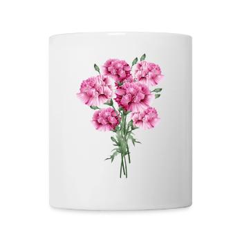 fascinating pink bouquet of carnations - Mug - white - Front