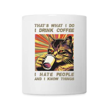 Coffee-drinking, sarcastic cat lover - Mug - white - Front