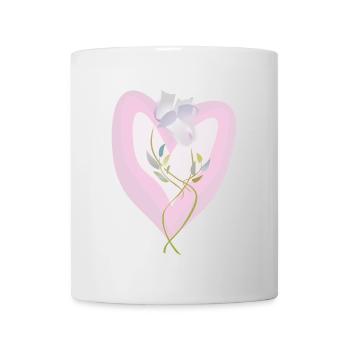 Sanfte weiße Tulpe Herz Illustration - Tasse - Weiß - Vorne