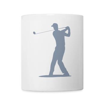 Golfer Abschlag Silhouette - Herren Design - Tasse - Weiß - Vorne