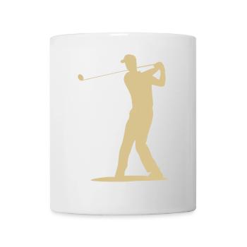 Golfer Abschlag Silhouette - Herren Design - Tasse - Weiß - Vorne