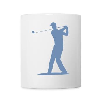 Golfer Abschlag Silhouette - Herren Design - Tasse - Weiß - Vorne