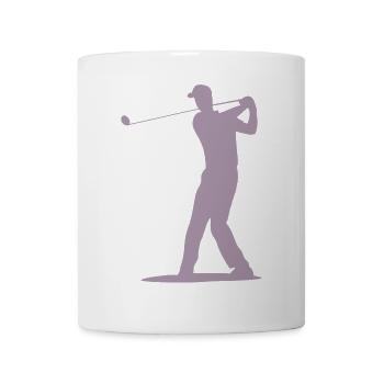 Golfer Abschlag Silhouette - Herren Design - Tasse - Weiß - Vorne