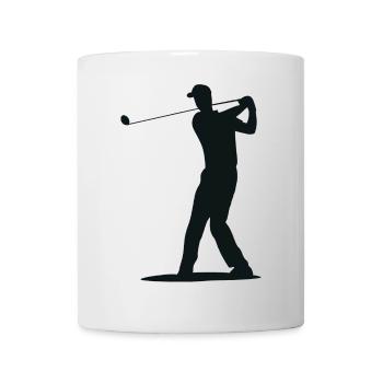 Golfer Abschlag Silhouette - Herren Design - Tasse - Weiß - Vorne