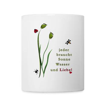 Natur, Liebe, Insekten - Tasse - Weiß - Vorne