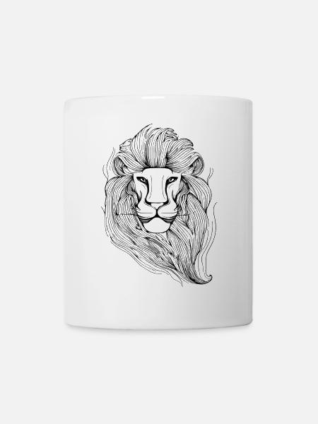 Starline lion in black - Mug - white