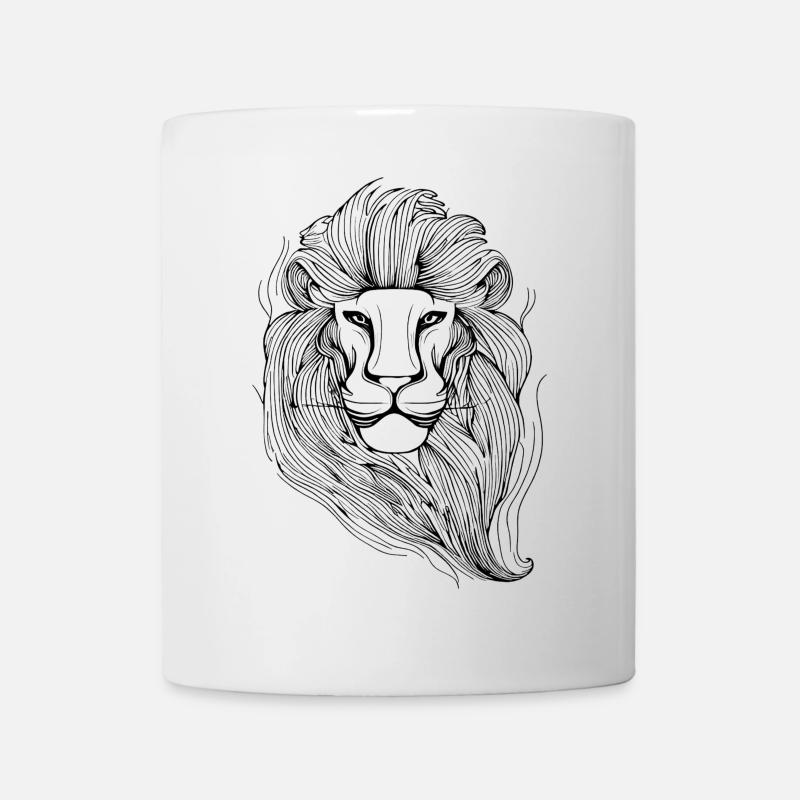 Starline lion in black - Mug - white