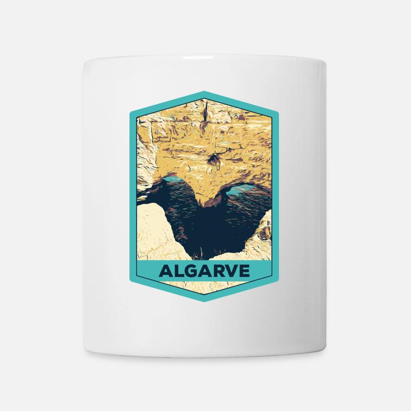 Illustration des Arcs Plage de Marinha - Algarve - Mug blanc - blanc