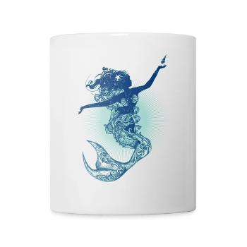Belle sirène aux couleurs froides - Mug blanc - blanc - Devant