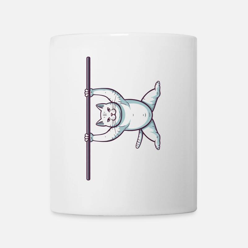 Chat comique blanc dans Iron X - Mug blanc - blanc