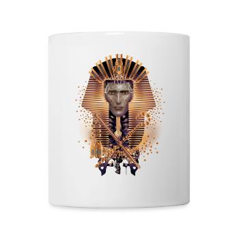 artful portrait of Egyptian king with mask - Mug - white - Front