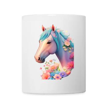Cheval fleur - Mug blanc - blanc - Devant