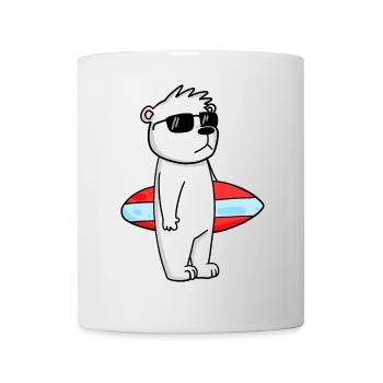 Planche de surf Polar Bear Surfing Bear Cool - Vacances - Mug blanc - blanc - Devant
