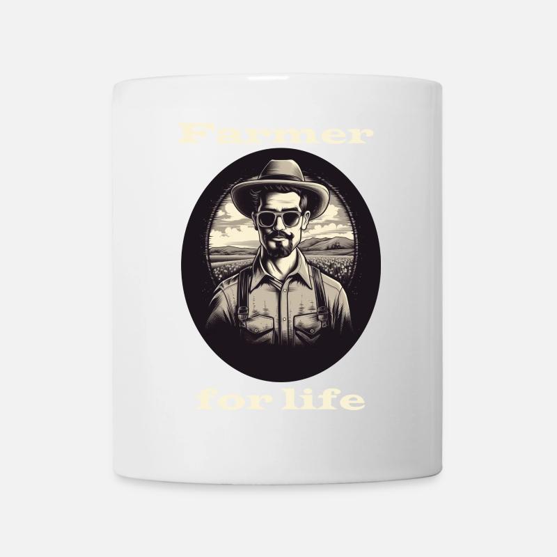 Farmer for life weiß - Tasse - Weiß