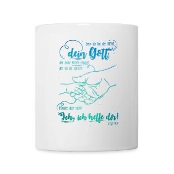 Jesaja Bibelvers Ich helfe dir - Tasse - Weiß - Vorne