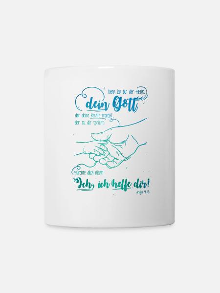 Jesaja Bibelvers Ich helfe dir - Tasse - Weiß