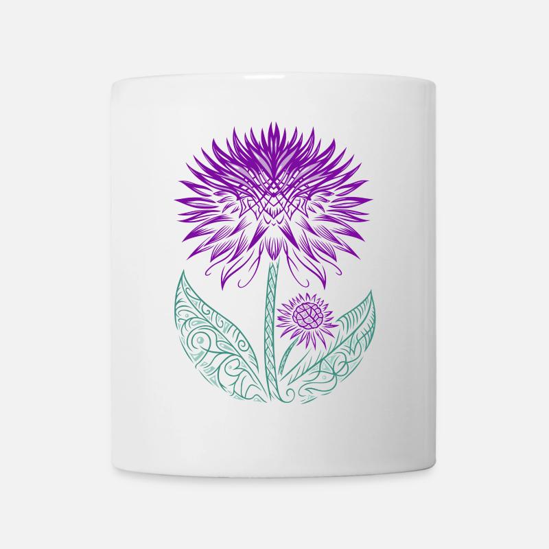 Distel lila Thistle - Tasse - Weiß