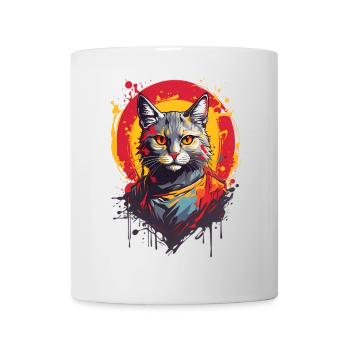 Chat cool - Mug blanc - blanc - Devant