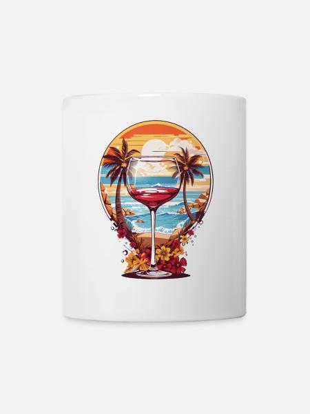 Strand Weinglas - Tasse - Weiß