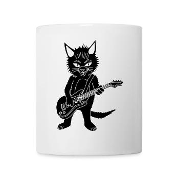 Black cat guitarist - Mug - white - Front