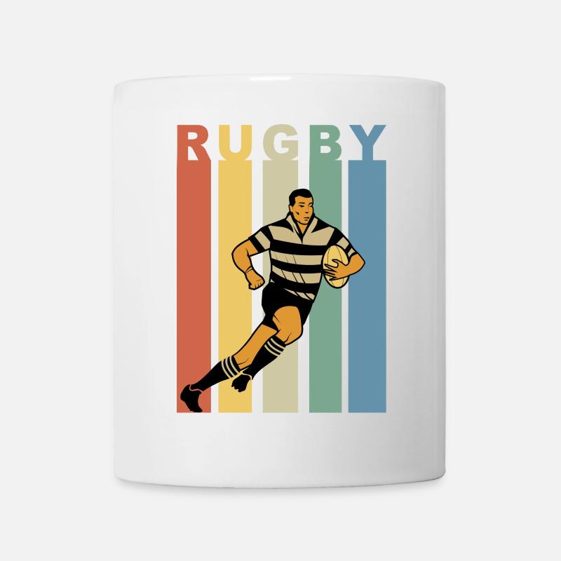 retro rugby rugbyman - Mug blanc - blanc