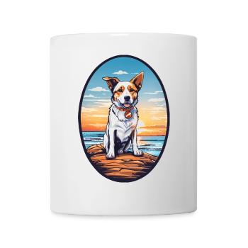 Dog on the beach - Mug - white - Front