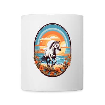 Cheval sur la plage - Mug blanc - blanc - Devant