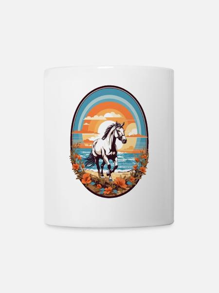 Pferd am Strand - Tasse - Weiß