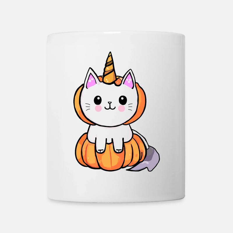 chat-licorne d'halloween - Mug blanc - blanc